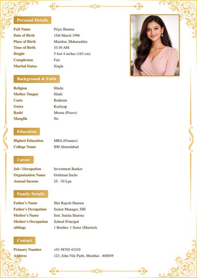Golden Elegance template preview